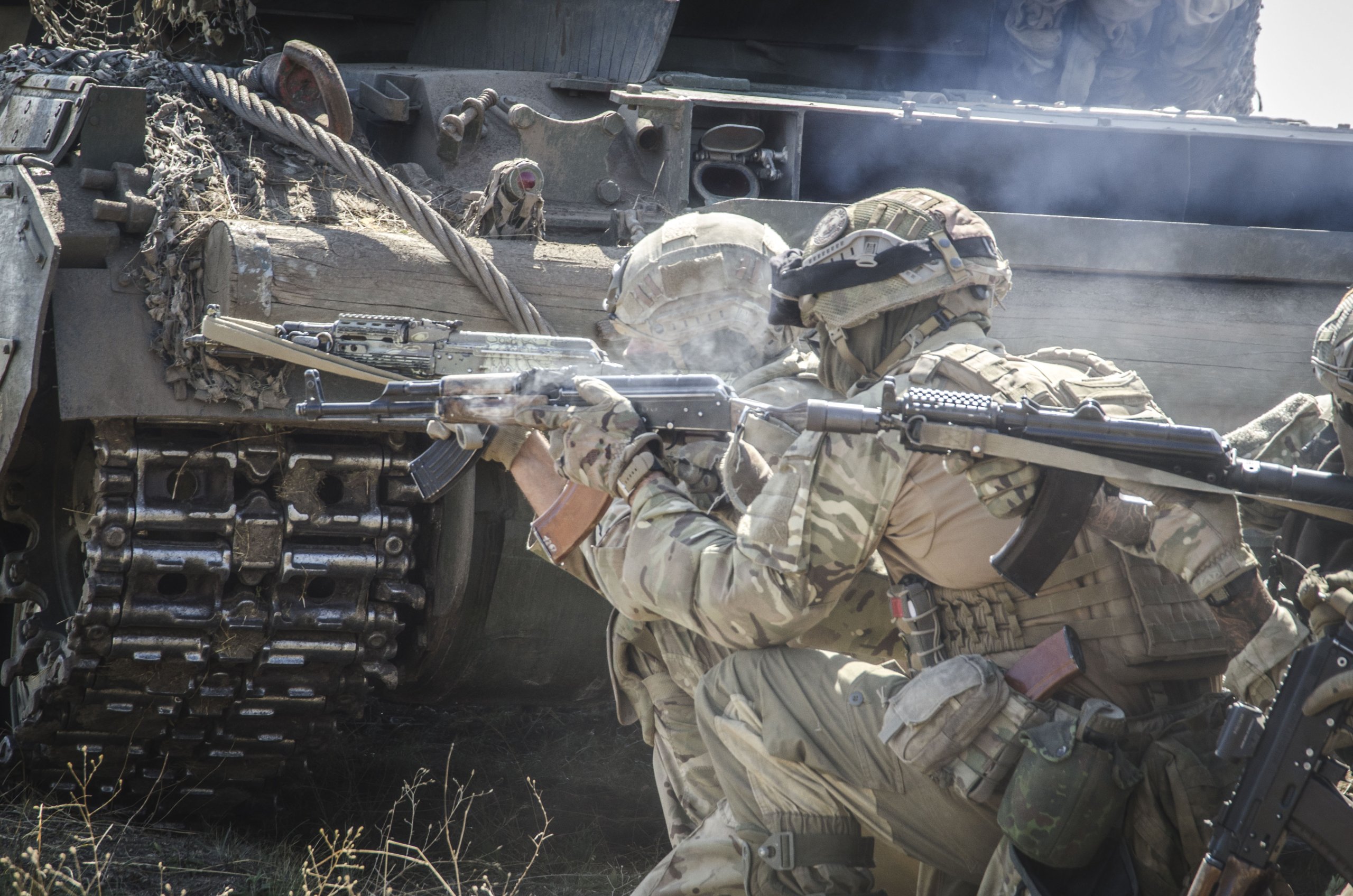 Тренування піхоти з танкістами АЗОВ